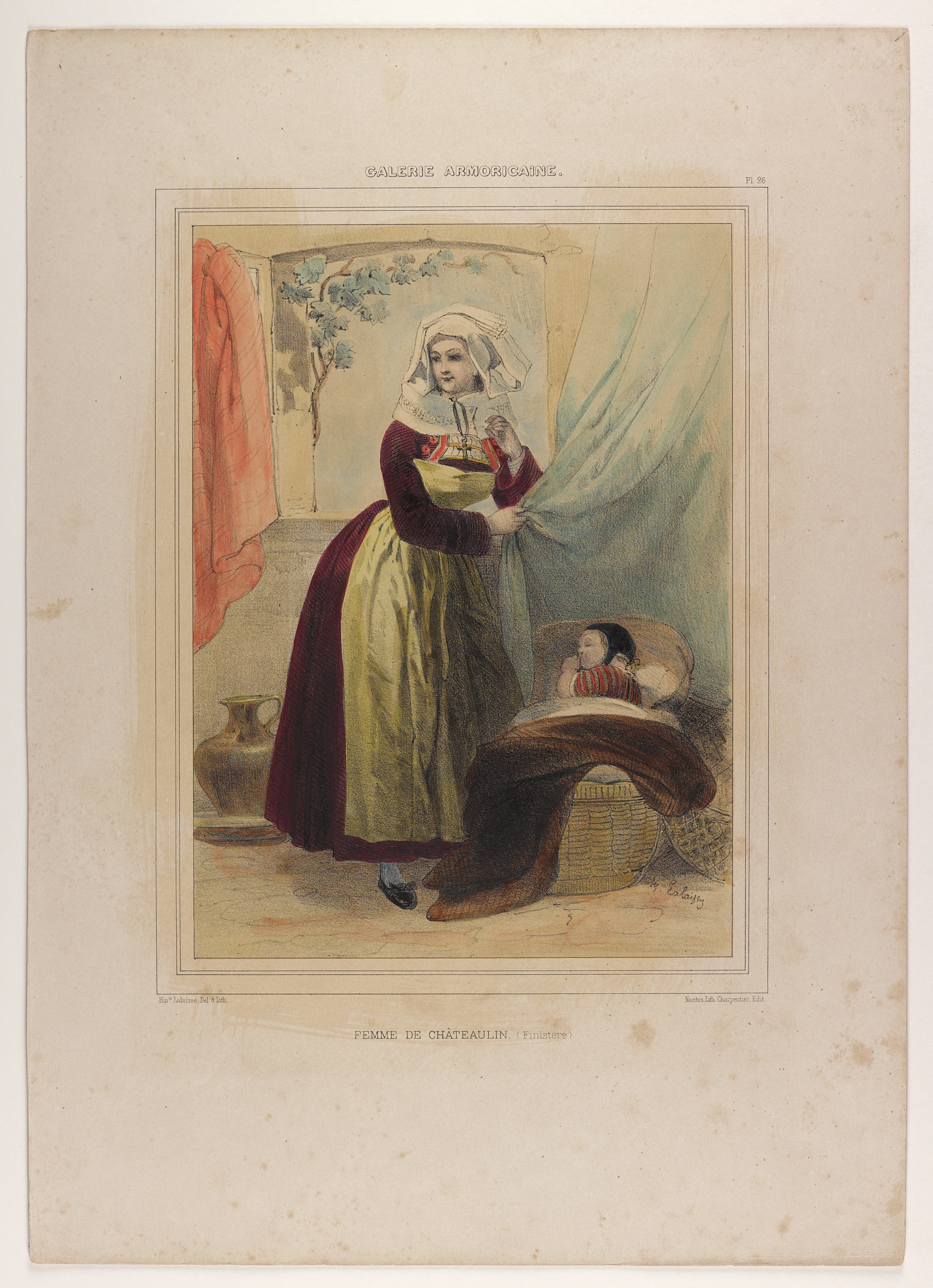 Dessin d'un berceau en osier.